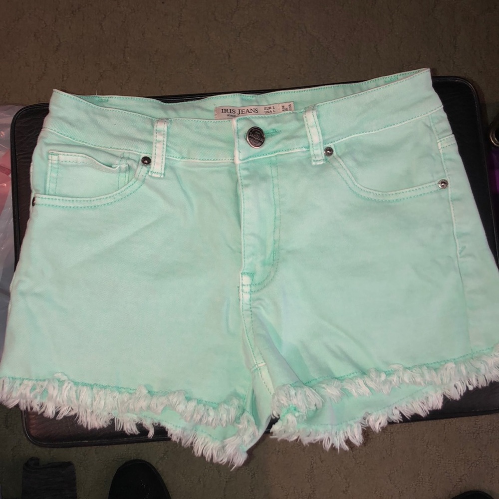 mint green shorts